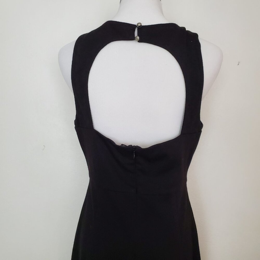 Design Lab Black Sleeveless Dress Large Geometric Tribal Print Partial Open Back - Picture 5 of 11